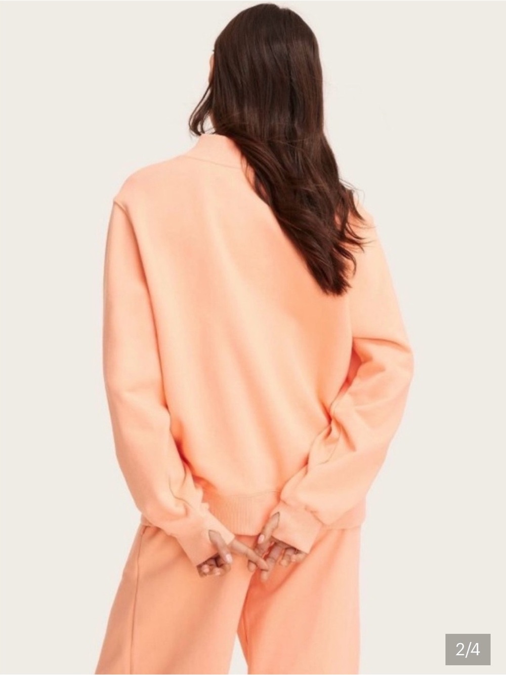 Parke x Target Peach 100% Cotton Mock Neck Sweatshirt - Size L/XL - NEW w/tags - Picture 2 of 4